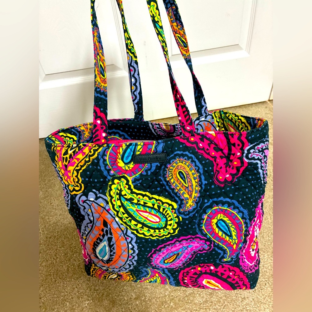 NEW Vera Bradley Y2K Twilight Paisley XL shoulder bag tote purse navy bright